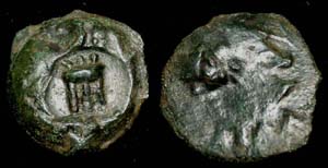 Panticapaeum, Apollo with Tripod Overstrike, c 230-220 BC Panticapaeum, Apollo with Tripod Overstrike, c 230-220 BC